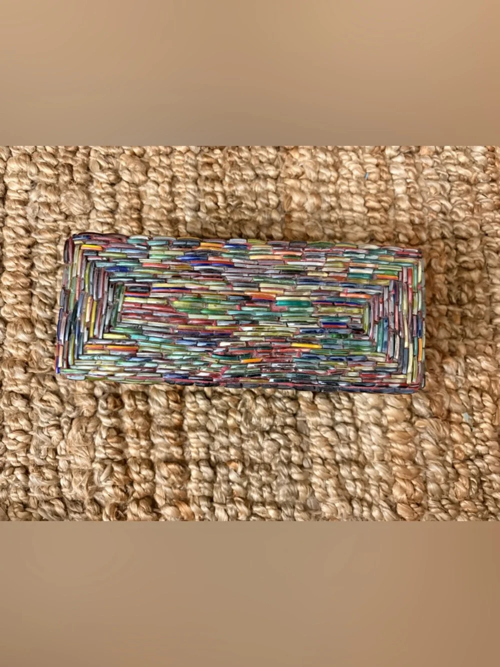 Colorful Handwoven Rectangular Trinket Box - Picture 7 of 8
